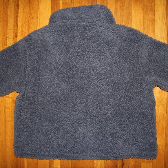 Nike Sportswear Swoosh Full Zip Sherpa Fleece Jacket Womens L Thunder Blue - Picture 5 of 5